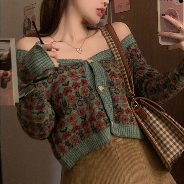 Floral Crop Cardigan